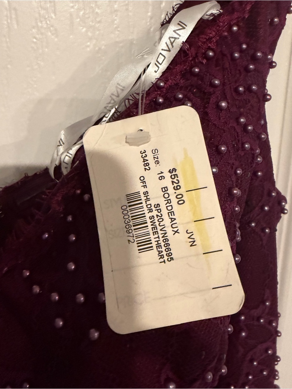 JVN Prom by Jovani NWT off the shoulder dress size 16 - Picture 4 of 8